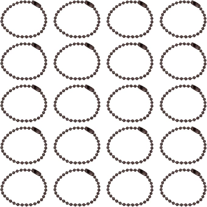 MECCANIXITY 30Pcs 5 Inch Ball Bead Chain, Metal Ball Chain with Connectors for Keychain Hanging Ornament Tag Jewelry Necklace Christmas Decoration,Coffee