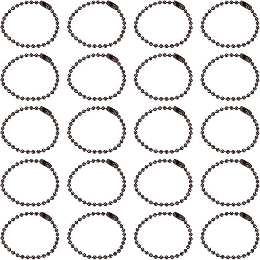 MECCANIXITY 30Pcs 5 Inch Ball Bead Chain, Metal Ball Chain with Connectors for Keychain Hanging Ornament Tag Jewelry Necklace Christmas Decoration,Coffee