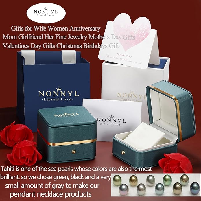 NONNYL Birthday Gifts Women Wife-Mothers Day Gifts for Mom-Gifts Anniversary Fine Jewelry, Tahitian Pearl Necklaces, Christmas Day Valentine's Day Gifts for Her