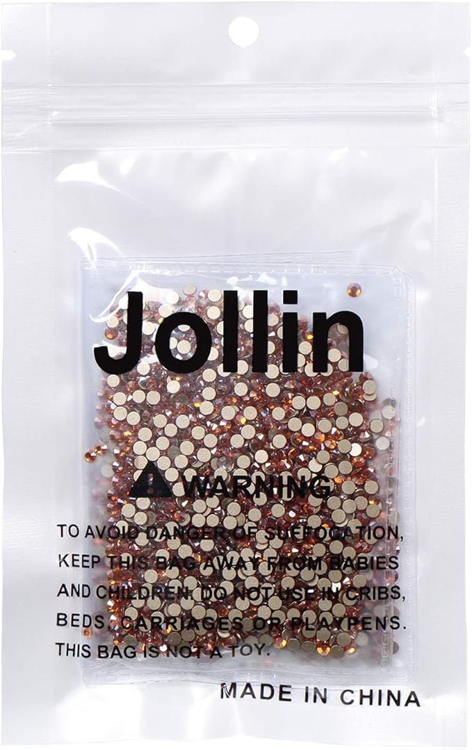 2880 Pieces Flatback Rhinestones Glue Fix Crystal Glass Diamantes Gems for Crafting Nail Art Crafts Decorations Clothes Shoes 2.8 mm (ss10, Amber)