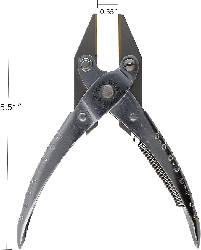 The Beadsmith Flat Nose Parallel Plier - 5.5 inches (140mm), Steel tool for jewelry making, with spring