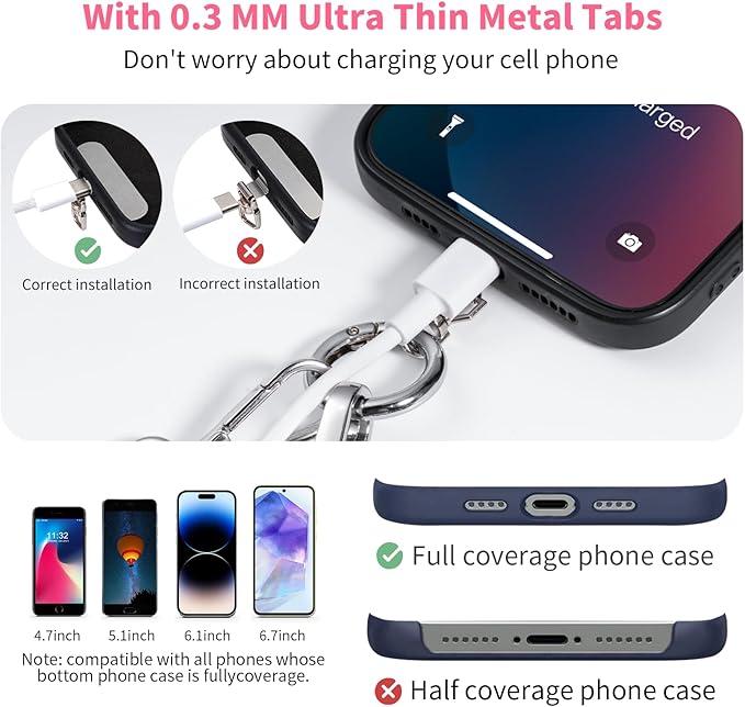 Clip and Go Strap for Phone with Wallet Crossbody Phone Lanyard with Anti-Theft Zipper Pouch Detachable Quilted Wrist Wallet with RFID and ID Window for Daily Travel.