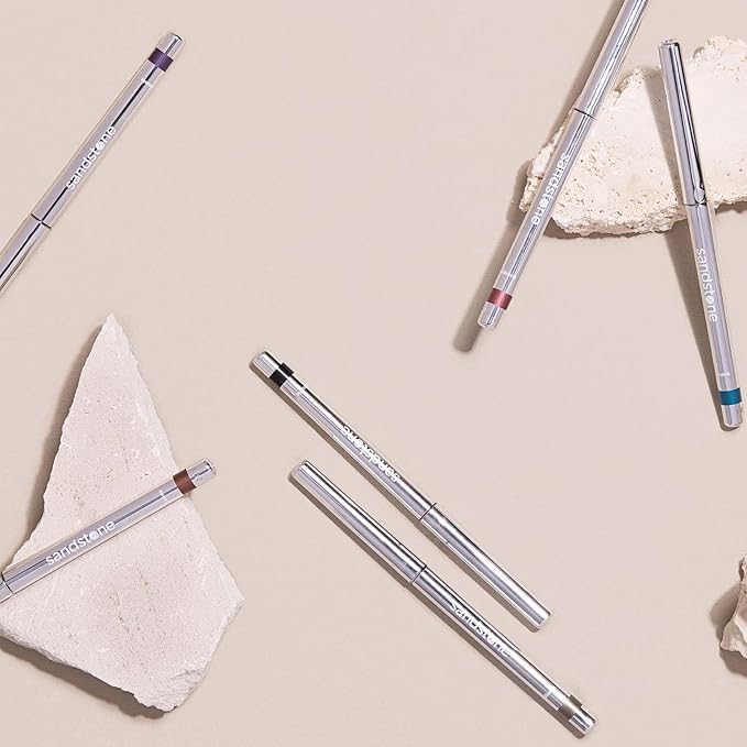 Sandstone Scandinavia Hypoallergenic Waterproof Eyeliner - Fragrance Free Metallic Eye liner - Vegan and Cruelty Free Eye Pencil - Eyeliner Pencil for Sensitive Eyes (Purple Space)