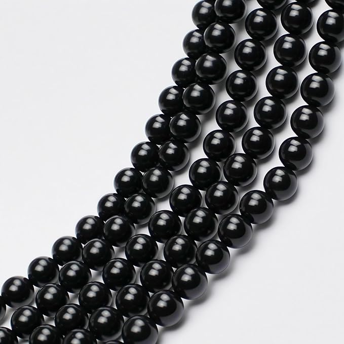 MJDCB Real Stone Beads Natural Matte Black Onyx Agate Round Loose Bead for Jewelry Making DIY Bracelet Necklace(4mm)