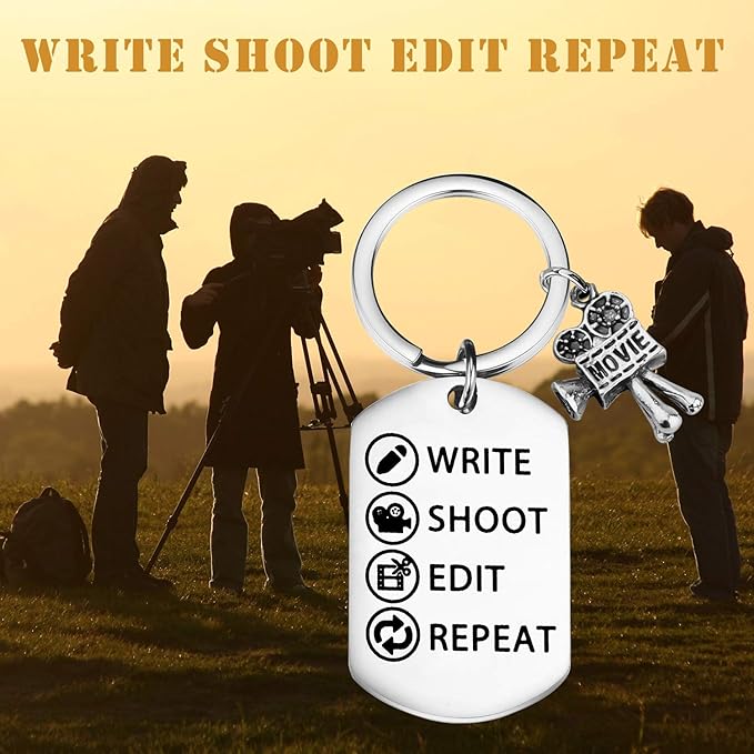 PLITI Filmmaker Keychain Movie Camera Charm Film Director Gifts Filmmaker Gifts for Friend