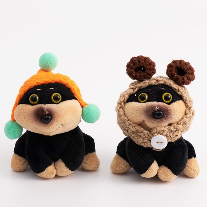 YOU WIZV Cute Dog Plush Keychain for Women - Kawaii Stuffed Animal Charm for Purse, Backpack & Bag Accessories