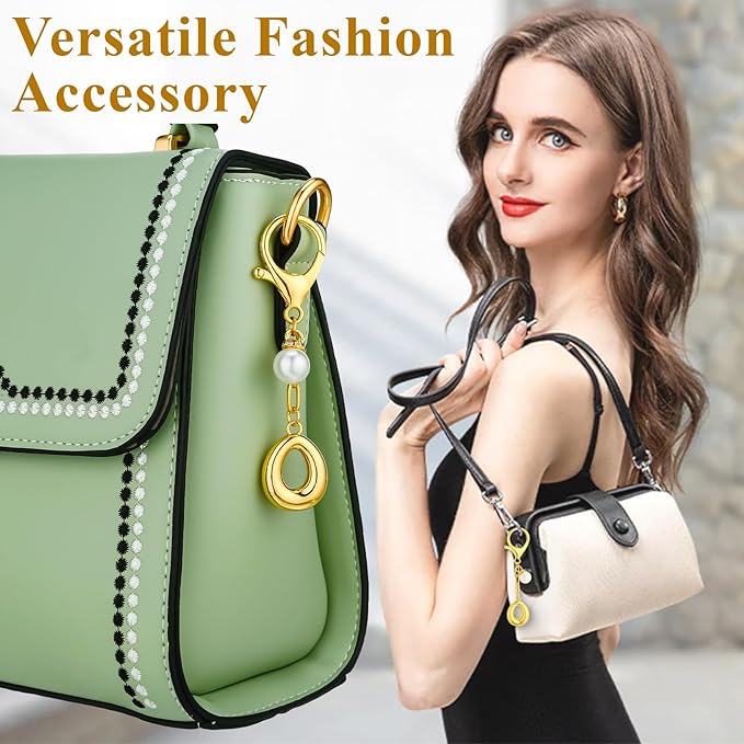 VICKHU Gold Plated Bubble Initial Letter Cute Keychain for Women Car Key Purse Decorative Keyring Handbag Charms Fashion