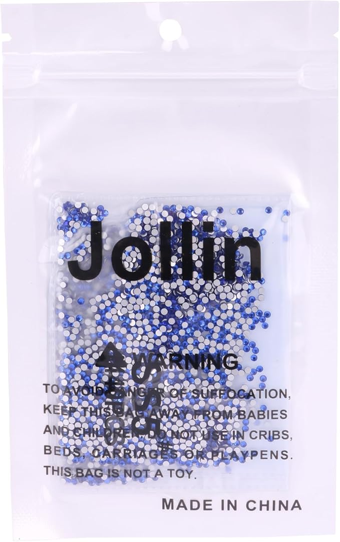 Jollin 2880pcs Flatback Rhinestones Glue Fix Crystal Glass Diamantes Gems for Crafting Nail Art Crafts Decorations Clothes Shoes 1.8 mm (ss5, Sapphire)