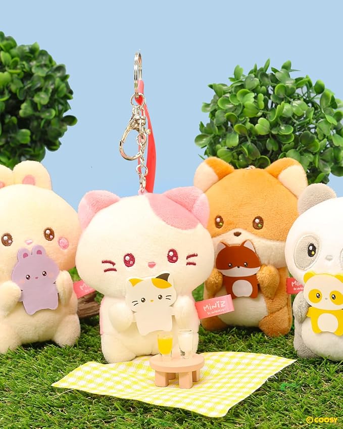 Anirollz Miniz Plush Charm Cute Stuffed Animal Keychain Kawaii Mini Bag Accessory Collectible Pocket Toy for Kids & Adults