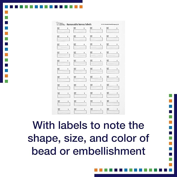 Darice Elizabeth Ward 45 Piece Assorted Portable Diamond Painting Storage and Bead Organizer with 42 Variable Sized Containers, 8 Pack, Clear