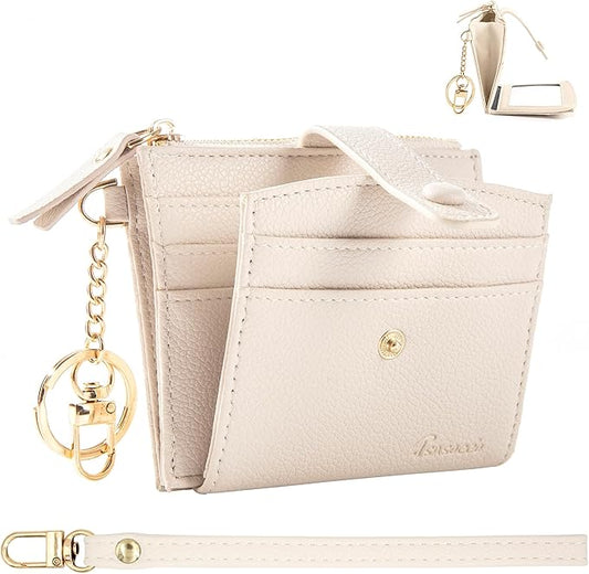 Keychain Wallet Wristlet Small Credit Card Holder Bracelet Key Chain Purse Bangle Tassel Beads Key Rings for Women