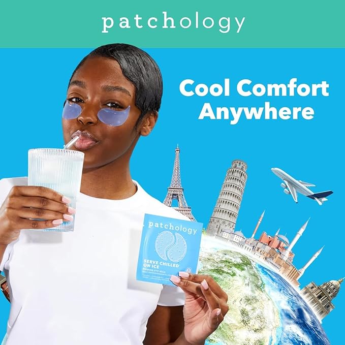 Patchology Iced Cooling Under Eye Mask Patches with Peptides, Cloudberry Oil & Bakuchiol – Firming & Soothing Eye Gels to Reduce Fine Lines and Under Eye Bags – Hydrating Under Eye Pads (5 Pairs)