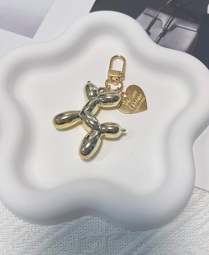 LAEKOU Jelly Balloon Dog Design Keychain for Women, Cute Girls Key Chain, Bag Charms Accessories for Car Purse Backpack