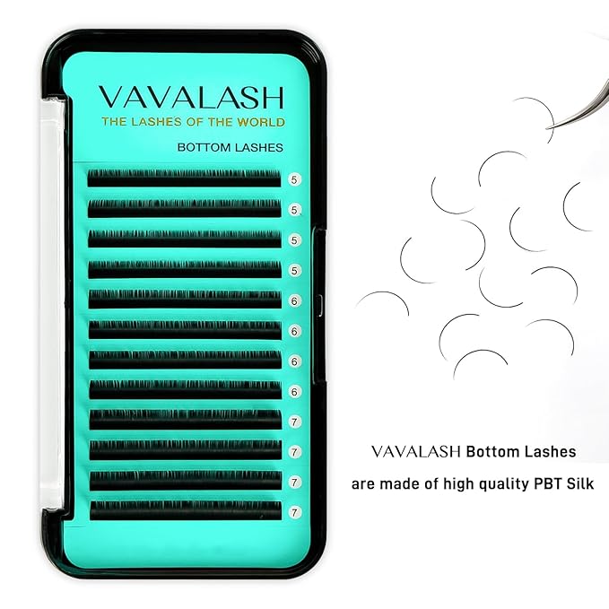 VAVALASH Bottom Lash Extensions 5/6/7mm Mixed Under Bottom Lower Eyelash Extensions Natural Bottom Lashes（0.05-B-5-7mm Mixed）, Black