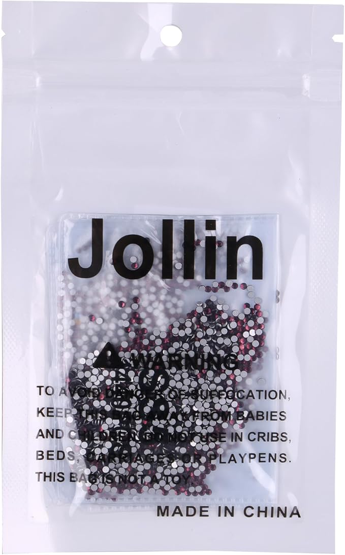 Jollin 2880pcs Flatback Rhinestones Glue Fix Crystal Glass Diamantes Gems for Crafting Nail Art Crafts Decorations Clothes Shoes 1.8 mm (ss5, Amethyst)