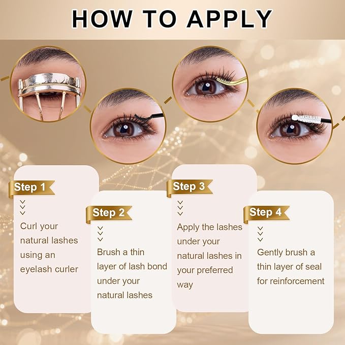 FEEGO Natural Lash Extension Kit 168Pcs Lash Clusters Kit Wispy Eyelash Extensions Individual Lashes Extensions with Bond and Seal Lash Glue and Eyelash Extension Tweezers DIY (9-12 MM)