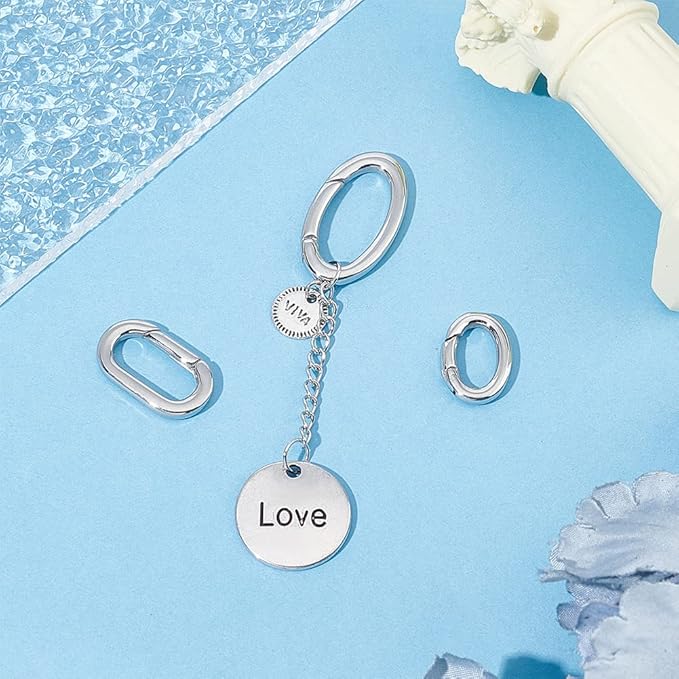 UNICRAFTALE 3pcs 3 Styles Spring Gate Rings Stainless Steel Snap Clasps Oval Clips Snap Hooks Spring Keyring Buckle Clasps for Bag Purse Shoulder Strap Key Chains