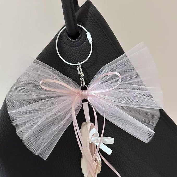 Stylish Tulle Ballet Slipper Keychain Featuring Lace Ribbon And Sparkling Pearls Accessories Bag Purse Decoration Unique Ballet Women