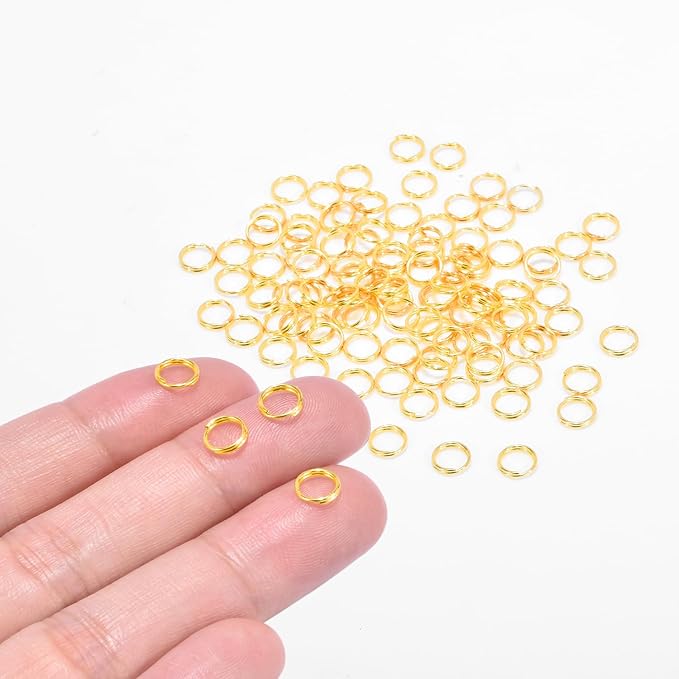 100pcs 6mm Tiny Split Ring for Jewelry Making, Double Loops Round Split Jump Rings Necklaces Bracelets Earrings Metal Mini Key Rings DIY Craft