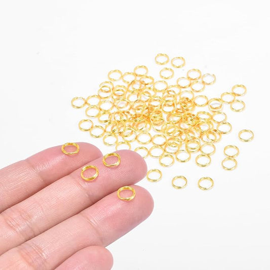 100pcs 6mm Tiny Split Ring for Jewelry Making, Double Loops Round Split Jump Rings Necklaces Bracelets Earrings Metal Mini Key Rings DIY Craft