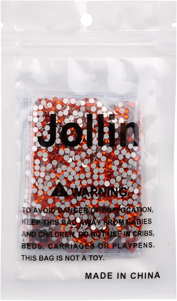 Jollin Glue Fix Crystal Flatback Rhinestones Glass Diamantes Gems for Crafting Nail Art Crafts Decorations Clothes Shoes 2.8mm (ss10 2880pcs, Lt Siam)
