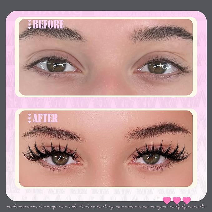 Manga Lash Clusters with Spikes Anime Eyelash Clusters Natural Cluster Eyelash Extensions Wispy Cluster Lashes Fairy Individual Lashes CD Curly 10-16MM DIY Lash Extension by Lvmixwig