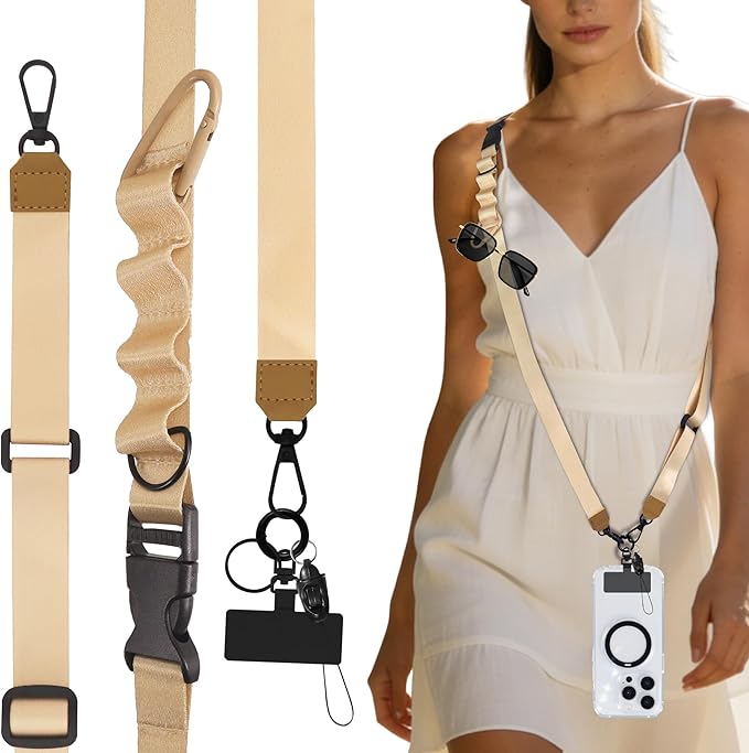 2-in-1 Phone Lanyard Crossbody,Adjustable Phone Strap for Women,Cute Breakaway Lanyard for ID Badges,Keys