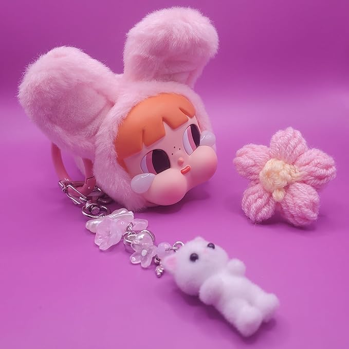 Keychain, Gifts for Animal & Anime Lovers, Y2K Heart Bow Pendant, Women Girls Kawaii Bag Charm
