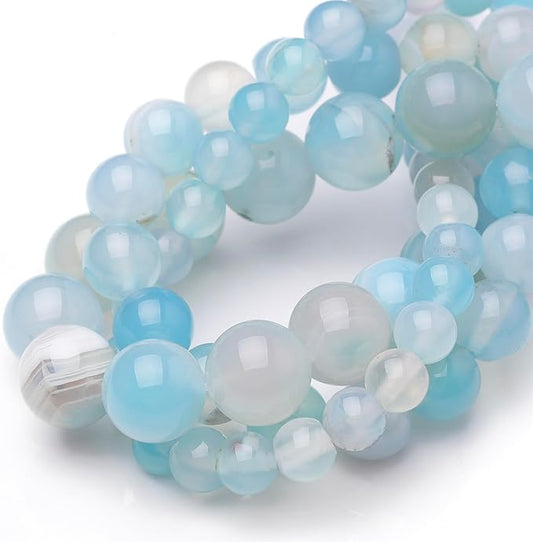 8mm Natural Stone Beads for Jewelry Making,Sardonyx Polished Smooth Round Gemstone Beads for Bracelet Necklace 15 Inch