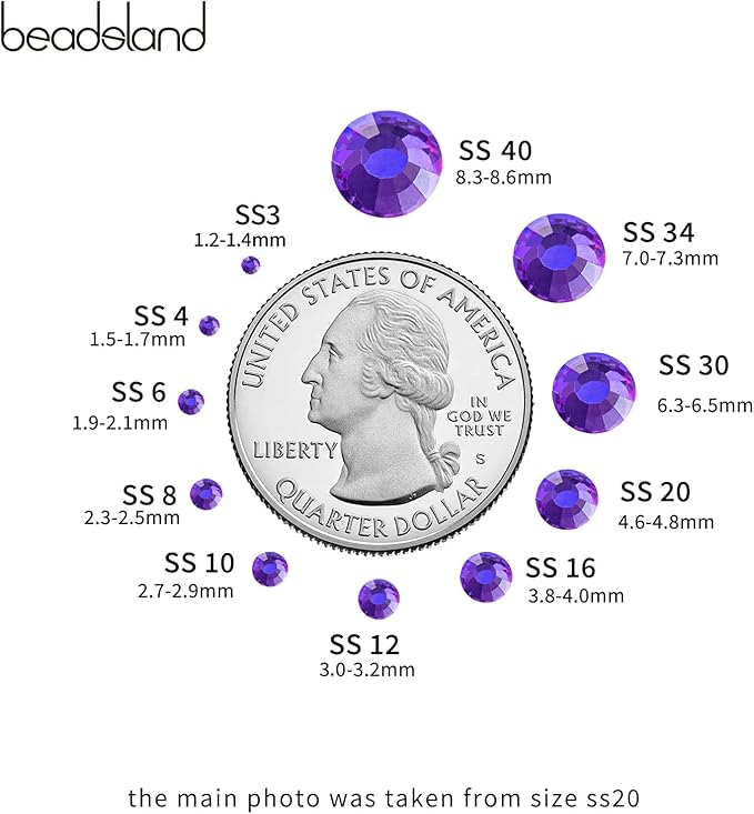 Beadsland Hotfix Rhinestones, 2880pcs Flatback Crystal Rhinestones for Crafts Clothes DIY Decorations, Purple Velvet, SS10, 2.7-2.9mm