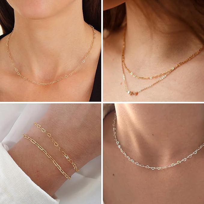 16.5FT Gold Heart Chains Roll, 3.5mm 18K Gold PVD Plated Stainless Steel Heart Link Chain Spool Bulk for Jewelry Making Necklace Bracelet