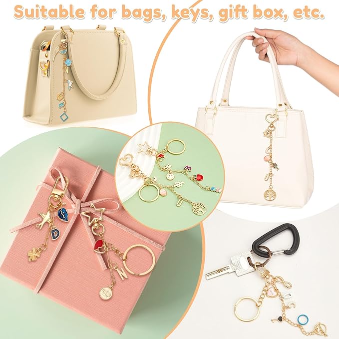 534Pcs DIY Keychain Making Kit with 228 Charms, Including 24 Keychain Clips Hooks 30 Extender Chain 200 Jump Ring Jewelry Plier Jewelry Making Supplies for Custom Key Ring Set Christmas Crafts Gifts