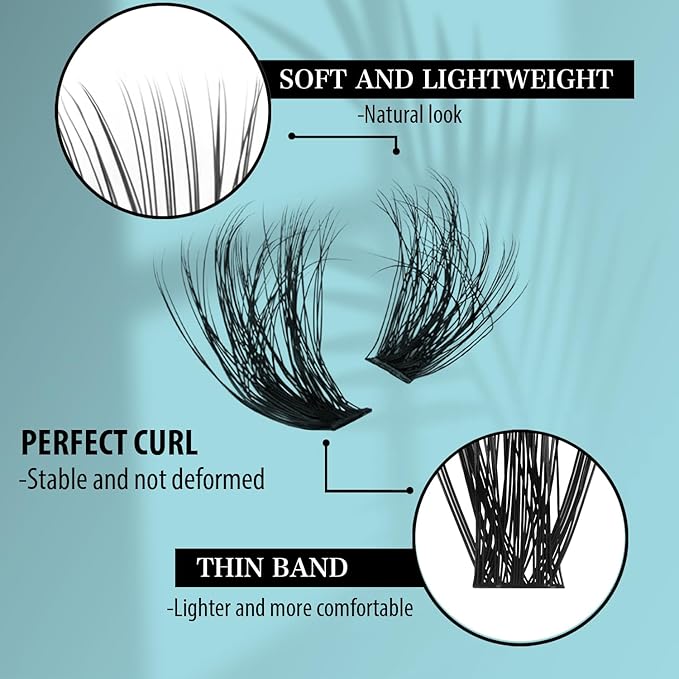 EASITENSION DIY 30-100P Lash Extension Kit Bond and Seal Tweezers Individual Volume Lash Clusters C Curl clut Individual Lashes Lash Clusters Kit Thick Eyelash Extension Kit 708pcs Thin Band
