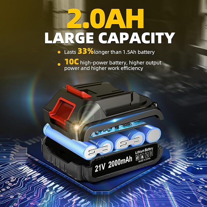 21V Cordless Power Drill/Driver Set, 2 Variable Speeds with LED Light, 3/8" Keyless Chuck, 2 Batteries & Charger, 28-Piece Kit for Home Use（Red)