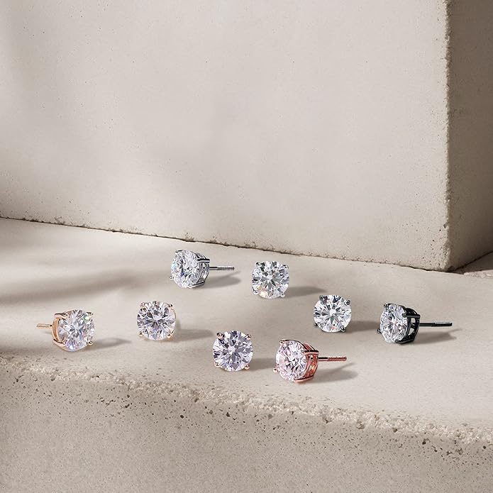 SMILEST 0.2-4ct Moissanite Screw Back Earrings, D Color VVS1 Clarity Lab Created Moissanite 14K White Yellow Rose Gold Ruthenium Vermeil 925 Sterling Silver Moissanite Earrings for Women Men Jewelry Gifts