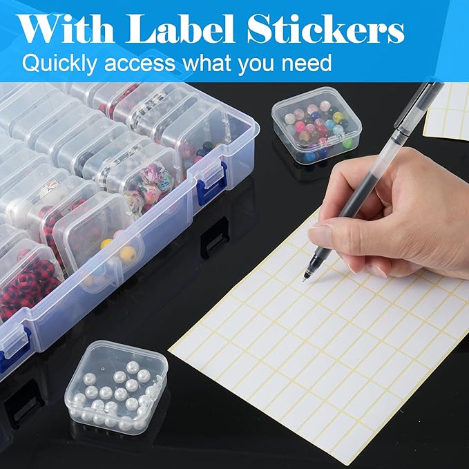 138 PCS Bead Organizer Box, Plastic Bead Storage Containers, Clear Beads Case Storage Organizer for Jewelry Making Small Craft Diamond Art Accessories