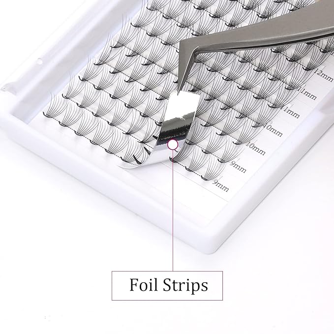 FADLASH Premade Volume Eyelash Extensions 8D 0.07 C Curl, 8-14mm Mix, 120pcs, Black, Synthetic, Lightweight and Flexible