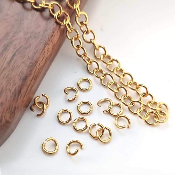 4800 Pieces Metals Jump Rings for Jewelry Making Silver and Gold Open Jump Rings Jewelry Supplies Split Ring Connector for Jewelry Making and Keychain