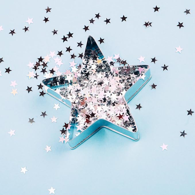 uxcell 1.94oz(55g) Star Glitter Confetti, 3mm Art Craft Glitter Holographic Sequins Table Confetti Laser Sequins for Crafts DIY Nail and Party Wedding Festival Decoration, Laser Gold