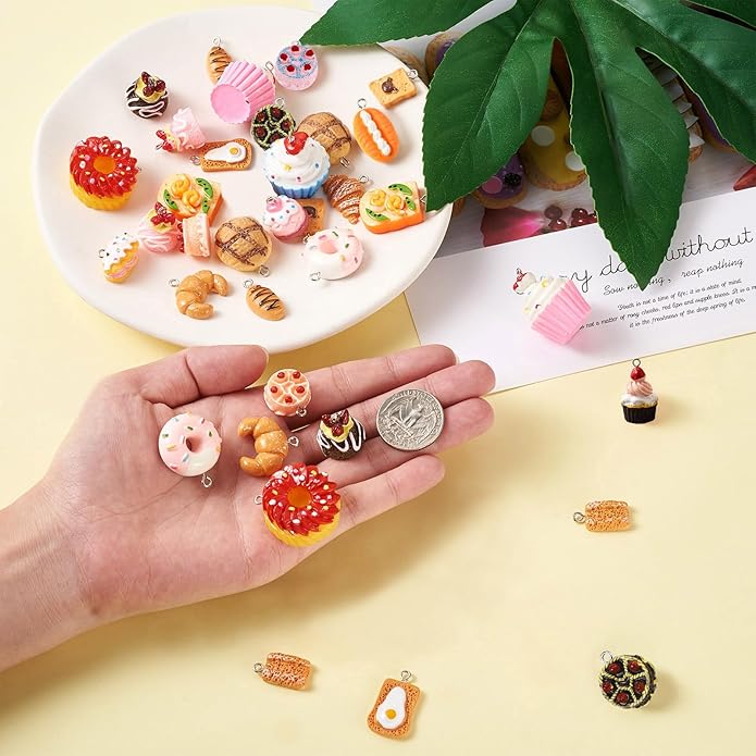 Craftdady Resin Plastic Miniature Food Snack Pendants Charms Ice Drink Juice Pendants Cute Bottle Fruit Keychain Charms Hang Ornament for DIY Craft Earring Bracelet Necklace Jewelry Making