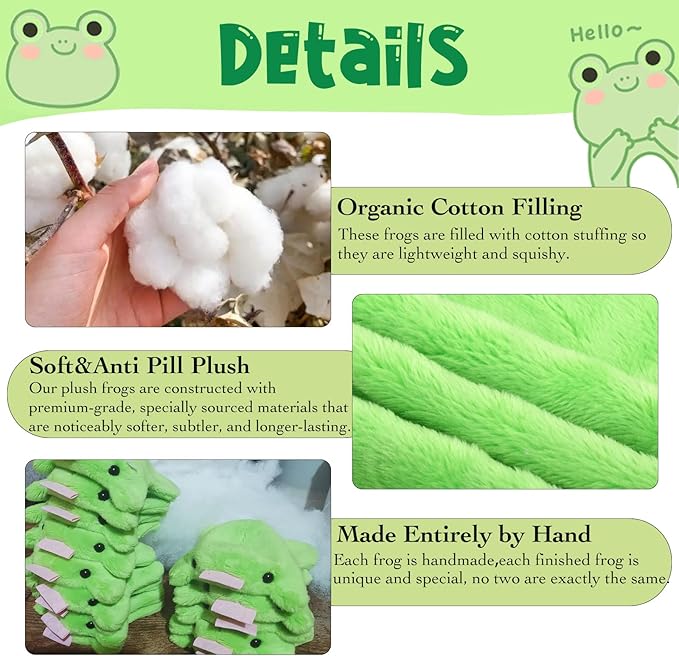 Agromusk Cute Frog Keychain,Kawaii Frog Plush Keychain,Green Frog Purse Bag Charms Funny Frog Decor Car Keys Gifts