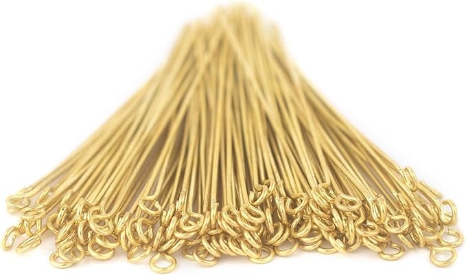 The Bead Chest Gold 21 Gauge 2.5 Inch Eye Pins (Approx 100 Pieces)