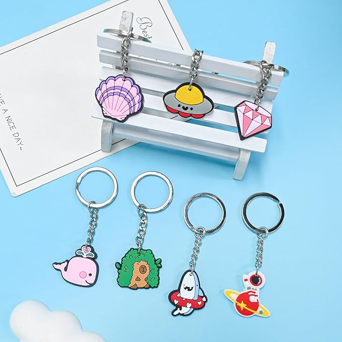 30-200P Cute Keychains for Backpacks Bulk Keychain Charms Decor Bag Accessories Keyring Random Different Key Chains