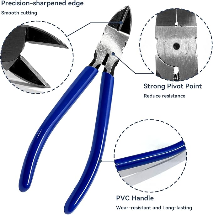 Wire's Cutting Side Cutting Pliers - Diagonals Cuting Pliers, Flushes Cutters's, Small Wire's Cutterr for Crafting, Side Cutterr for Crafting, Jewelry, Soft Copper Wire, Floral. etc. (6 inch)