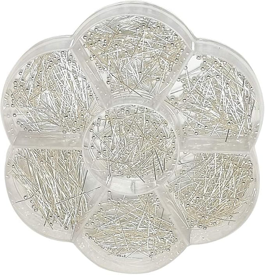 Chenkou Craft Silver Assorted 700pcs Mix Size Brass Ball Head Pins for Jewelry Making (Silver, Mix)
