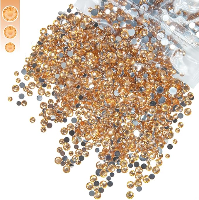 3mm 4mm 5mm Mix Bag Resin Rhinestones for Crafting Flatback Jelly Stones Bulk Diamonds Crystals Gems Charms for Nails Face Eyes Makeup Mugs Tumblers Bottles DIY Crafts Clothes Shoes