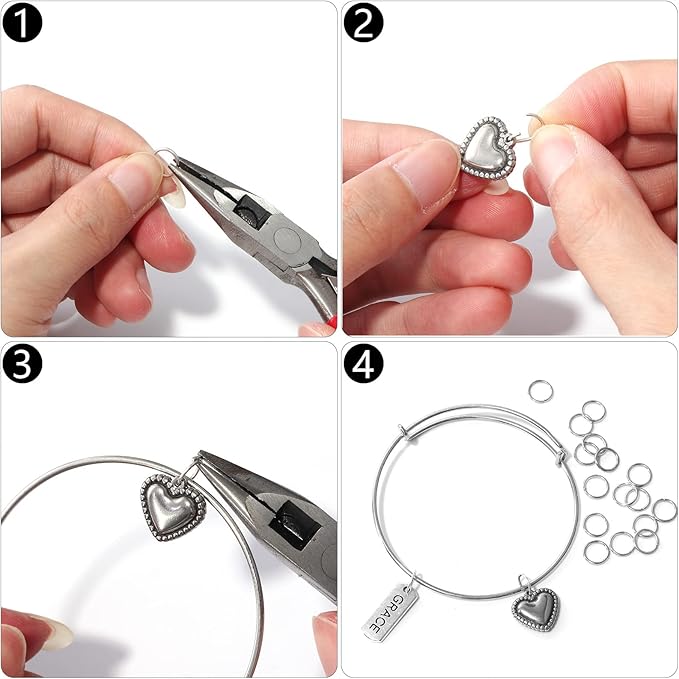 1000 Pcs 8mm Open Jump Rings Rhodium Plated Jump Rings for Jewelry Making Iron Made Single Ring Bulk for DIY Craft Earring Necklace Bracelet Pendant Choker Jewelry Making Finding