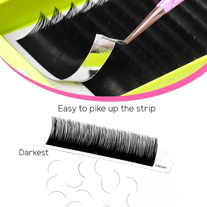 TDANCE Cashmere Lash Extensions Super Soft Classic Lash Extension D Curl 0.03mm Thickness 11mm Single Length Individual Eyelash Extensions for Professional Salon Use(0.03-D,11mm)