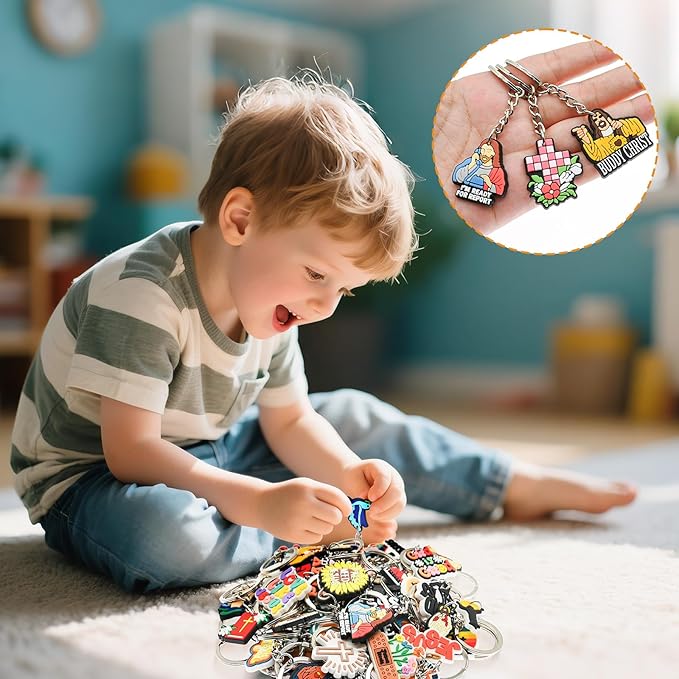 Keychains Bulk DIY Cute Keychain Charms Backpack Charms for Girls Backpack Keychains PVC Key Ring Party gifts