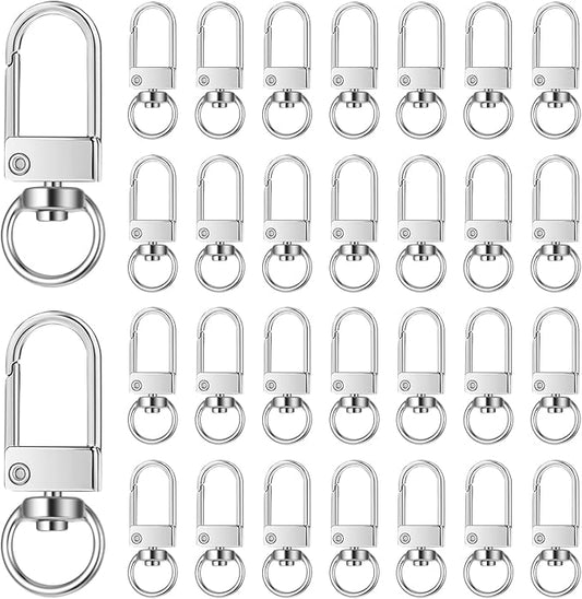 30 Pieces Silver Metal Lobster Claw Clasps, Swivel Lanyards Snap Hooks Key Chain Hooks DIY Claw Clasps for Jewelry Purse Jewelry Making Bags Keychain Connector Art Crafts